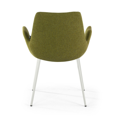 chaise de conference blanc vert 4 pattes tissu accoudoirs rembourres 6