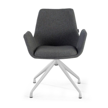 chaise de conference blanc anthracite pivotante tissu accoudoirs rembourres 3