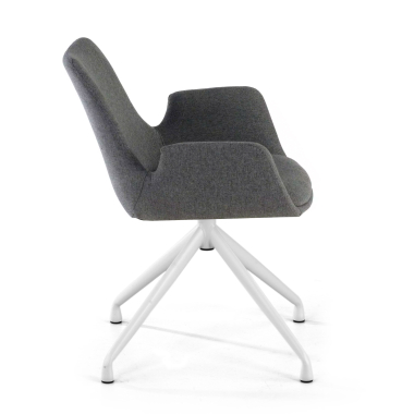 chaise de conference blanc anthracite pivotante tissu accoudoirs rembourres 4