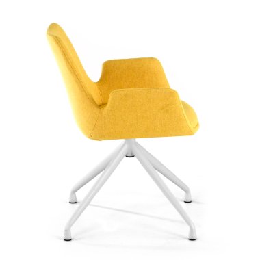 chaise de conference blanc jaune pivotante tissu accoudoirs rembourres 4
