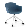 Chaise de Réunion Laure, Pivotante à roulettes, en tissu