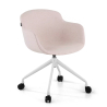 Chaise de Réunion Laure, Pivotante à roulettes, en tissu