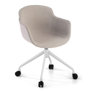 chaise de conference blanc gris giratoire avec roulettes tissu accoudoirs rembourres 1