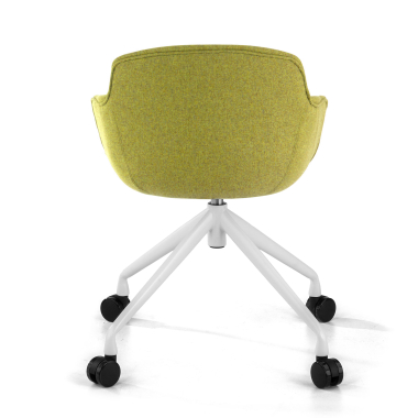 chaise de conference blanc vert giratoire avec roulettes tissu accoudoirs rembourres 6