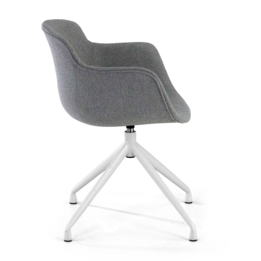 chaise de conference blanc anthracite base pyramide tissu accoudoirs rembourres 3