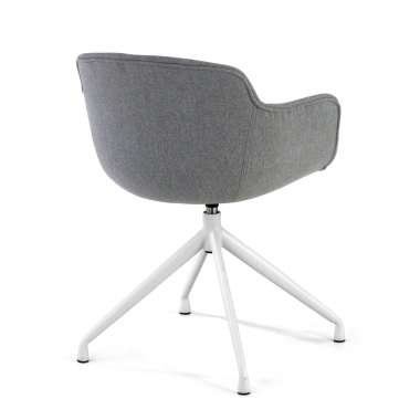 chaise de conference blanc anthracite base pyramide tissu accoudoirs rembourres 4