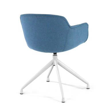 chaise de conference blanc bleu base pyramide tissu accoudoirs rembourres 4