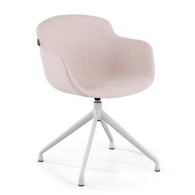 chaise de conference blanc beige base pyramide tissu accoudoirs rembourres 1