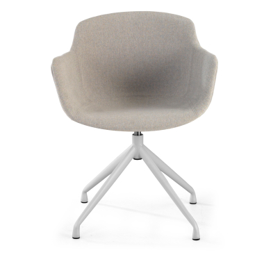 chaise de conference blanc gris base pyramide tissu accoudoirs rembourres 2