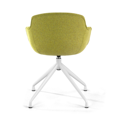 chaise de conference blanc vert base pyramide tissu accoudoirs rembourres 5