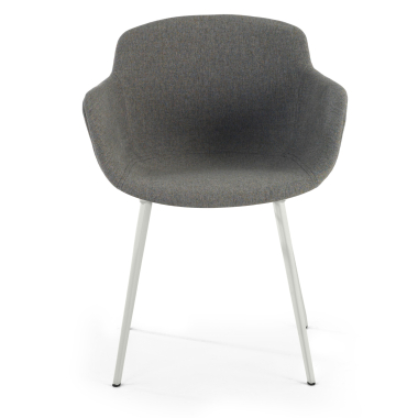 chaise de conference blanc anthracite 4 pattes tissu accoudoirs rembourres 2