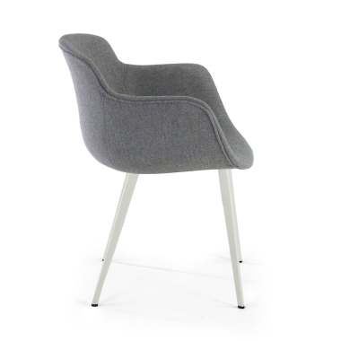 chaise de conference blanc anthracite 4 pattes tissu accoudoirs rembourres 3