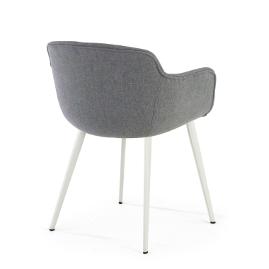 chaise de conference blanc anthracite 4 pattes tissu accoudoirs rembourres 4