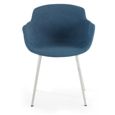 chaise de conference blanc bleu 4 pattes tissu accoudoirs rembourres 2
