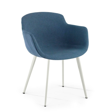chaise de conference blanc bleu 4 pattes tissu accoudoirs rembourres 1
