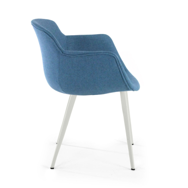 chaise de conference blanc bleu 4 pattes tissu accoudoirs rembourres 3