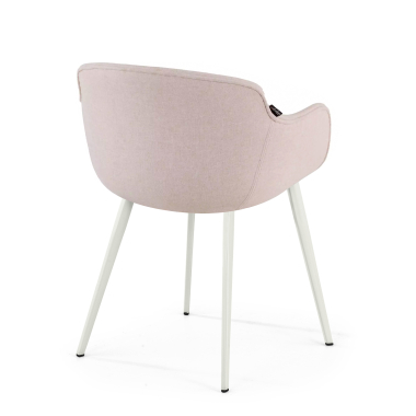 chaise de conference blanc beige 4 pattes tissu accoudoirs rembourres 4