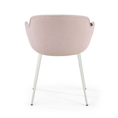 chaise de conference blanc beige 4 pattes tissu accoudoirs rembourres 5