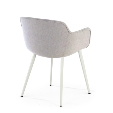 chaise de conference blanc gris 4 pattes tissu accoudoirs rembourres 4