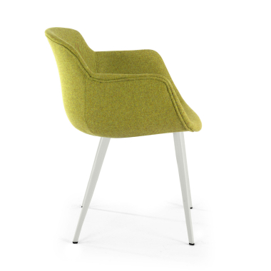 chaise de conference blanc vert 4 pattes tissu accoudoirs rembourres 3