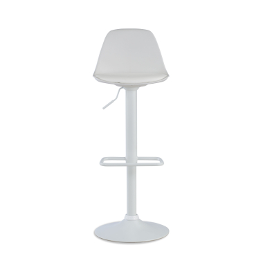 tabouret de bar blanc tabouret pietement luge en metal simil cuir sans accoudoirs 3