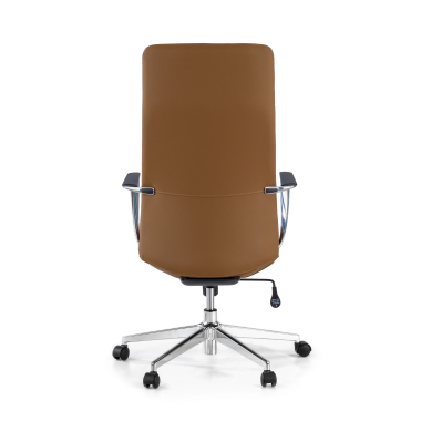 fauteuil de bureau beige dossier haut simil cuir accoudoirs fixes 6
