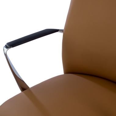 fauteuil de bureau beige dossier haut simil cuir accoudoirs fixes 9