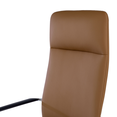 fauteuil de bureau beige dossier haut simil cuir accoudoirs fixes 8