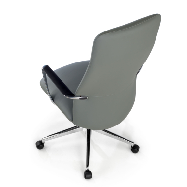fauteuil de bureau gris dossier haut simil cuir accoudoirs fixes 7