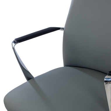fauteuil de bureau gris dossier haut simil cuir accoudoirs fixes 8