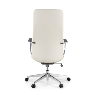 fauteuil de bureau blanc dossier haut simil cuir accoudoirs fixes 6