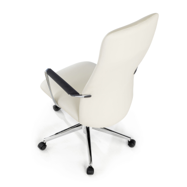 fauteuil de bureau blanc dossier haut simil cuir accoudoirs fixes 7