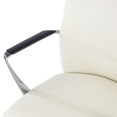 fauteuil de bureau blanc dossier haut simil cuir accoudoirs fixes 8