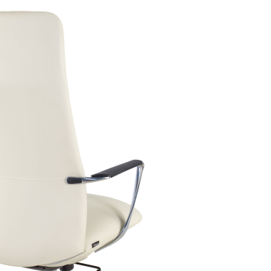fauteuil de bureau blanc dossier haut simil cuir accoudoirs fixes 10