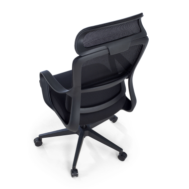 chaise de bureau noir nebula maille accoudoirs fixes soutien lombaire appui tete 7