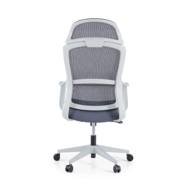 chaise de bureau blanc gris nebula maille accoudoirs fixes soutien lombaire appui tete 6