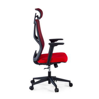 chaise ergonomique rouge quick maille accoudoirs reglables 3d soutien lombaire appui tete 4