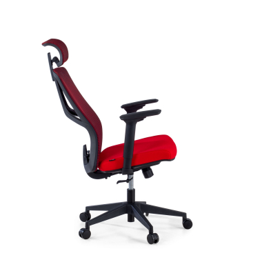 chaise ergonomique rouge quick maille accoudoirs reglables 3d soutien lombaire appui tete 5