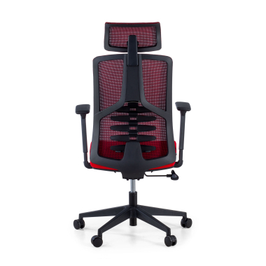 chaise ergonomique rouge quick maille accoudoirs reglables 3d soutien lombaire appui tete 7