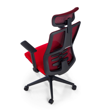 chaise ergonomique rouge quick maille accoudoirs reglables 3d soutien lombaire appui tete 8