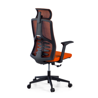 chaise ergonomique orange quick maille accoudoirs reglables 3d soutien lombaire appui tete 6