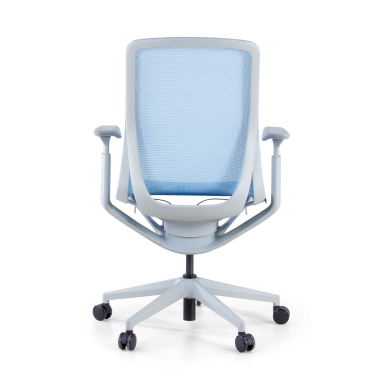 chaise de bureau design blanc bleu kinet maille accoudoirs reglables 3d 7