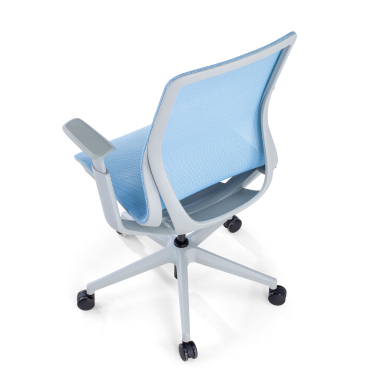 chaise de bureau design blanc bleu kinet maille accoudoirs reglables 3d 8