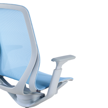 chaise de bureau design blanc bleu kinet maille accoudoirs reglables 3d 9