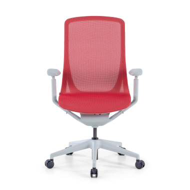 chaise de bureau design blanc rouge kinet maille accoudoirs reglables 3d 3