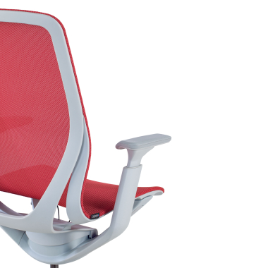 chaise de bureau design blanc rouge kinet maille accoudoirs reglables 3d 9