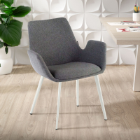 Chaise Visiteur Glamm, 4 pieds, accoudoirs rembourrés, structure métallique