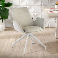Chaise Réunion Glamm, rembourrage épais, pieds en graphite noir