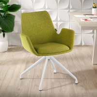 Chaise Réunion Glamm, rembourrage épais, pieds en graphite noir