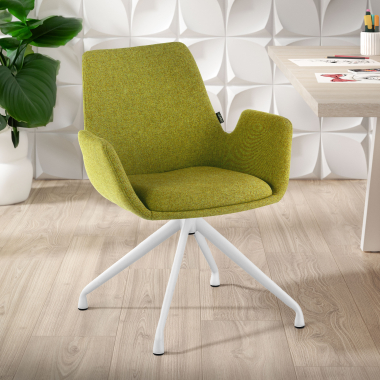 chaise de conference vert pivotante tissu accoudoirs rembourres 2
